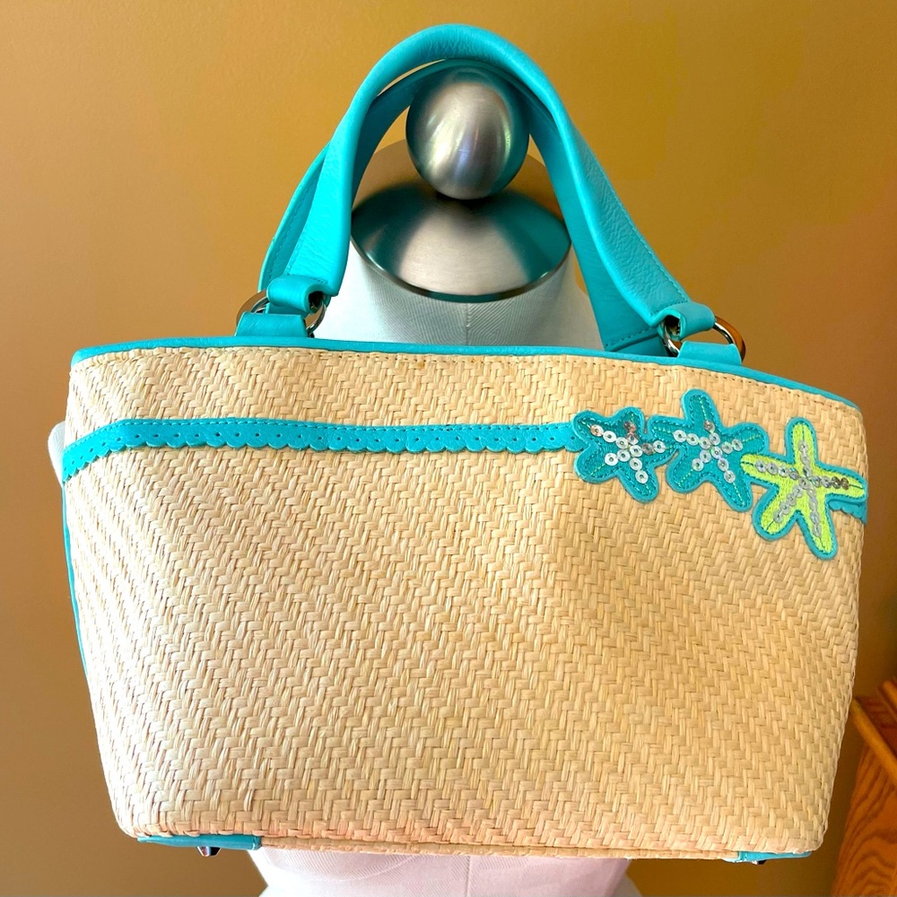 Talbots purse. Off-white and turquoise.